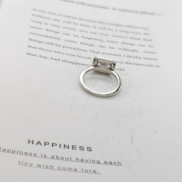 Pandora Rectangular Sparkling Halo Ring - Picture 3 of 6